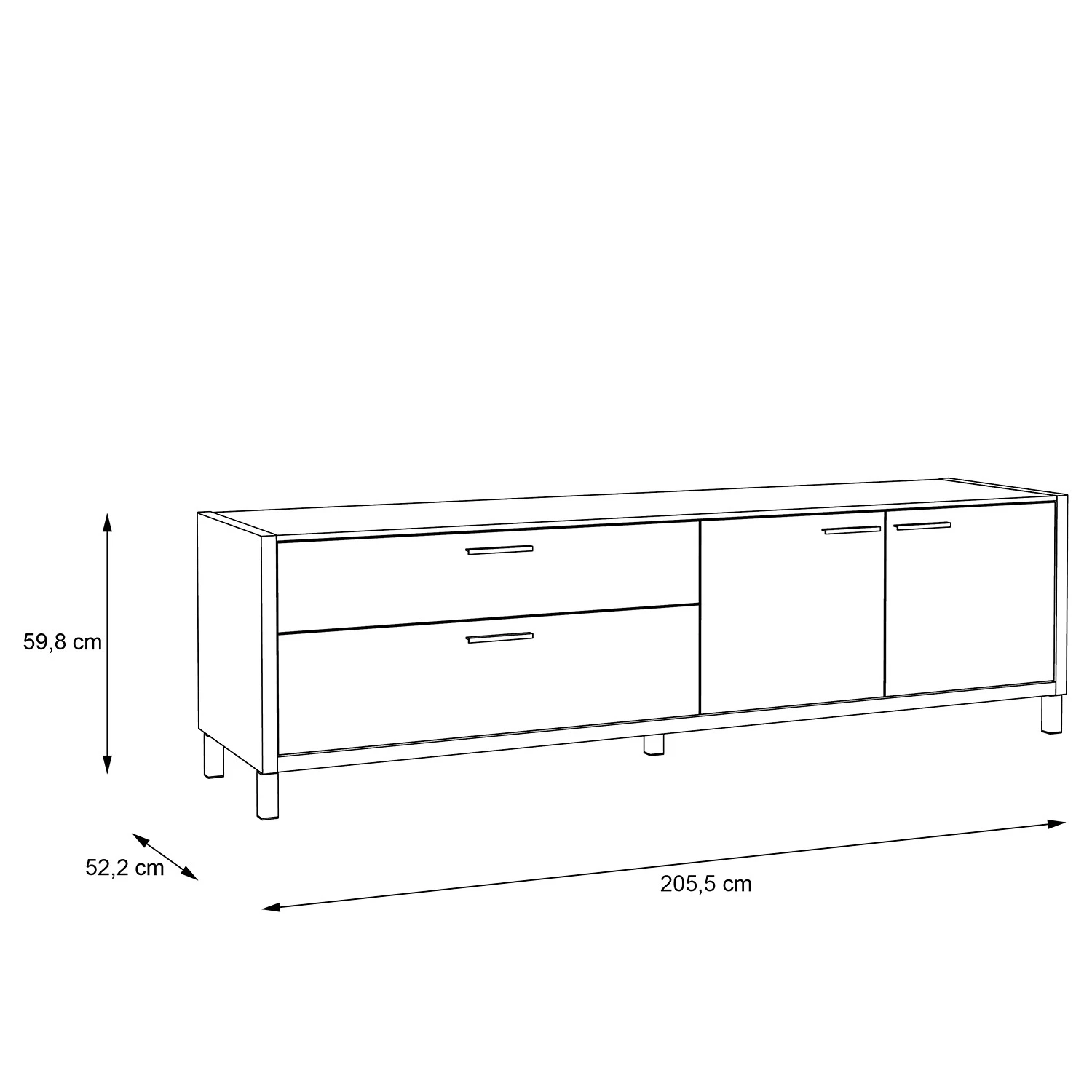 Norrwood TV-Lowboard Boyd II - Weiß / Eiche Dekor 6 Norrwood TV-Lowboard Boyd II - Weiß / Eiche Dekor – Bild 6