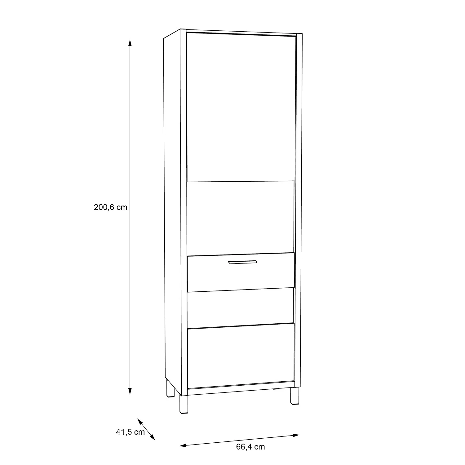 Norrwood Standvitrine Boyd - Weiß / Eiche Dekor 8 Norrwood Standvitrine Boyd - Weiß / Eiche Dekor – Bild 8