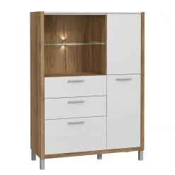 Norrwood Highboard Boyd II - Weiß / Eiche Dekor