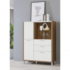Norrwood Highboard Boyd II - Weiß / Eiche Dekor -Wohnzimmermöbel boutique en ligne 1000270241 210609 06160100223 MOOD DETAILS P000000001000270241 mood
