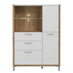 Norrwood Highboard Boyd II - Weiß / Eiche Dekor -Wohnzimmermöbel boutique en ligne 1000270241 210609 06160100227 DETAILS P000000001000270241