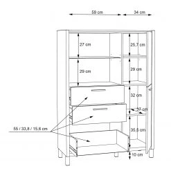 Norrwood Highboard Boyd II - Weiß / Eiche Dekor -Wohnzimmermöbel boutique en ligne 1000270241 210609 06160100230 SKETCH DETAILS P000000001000270241 sketch