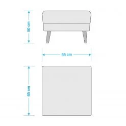 Norrwood Polsterhocker Lucinda - Webstoff - Webstoff Hanabi: Hellgrau - Beige -Wohnzimmermöbel boutique en ligne 1000270330 210611 10100100701 SKETCH DETAILS P000000001000270330 sketch