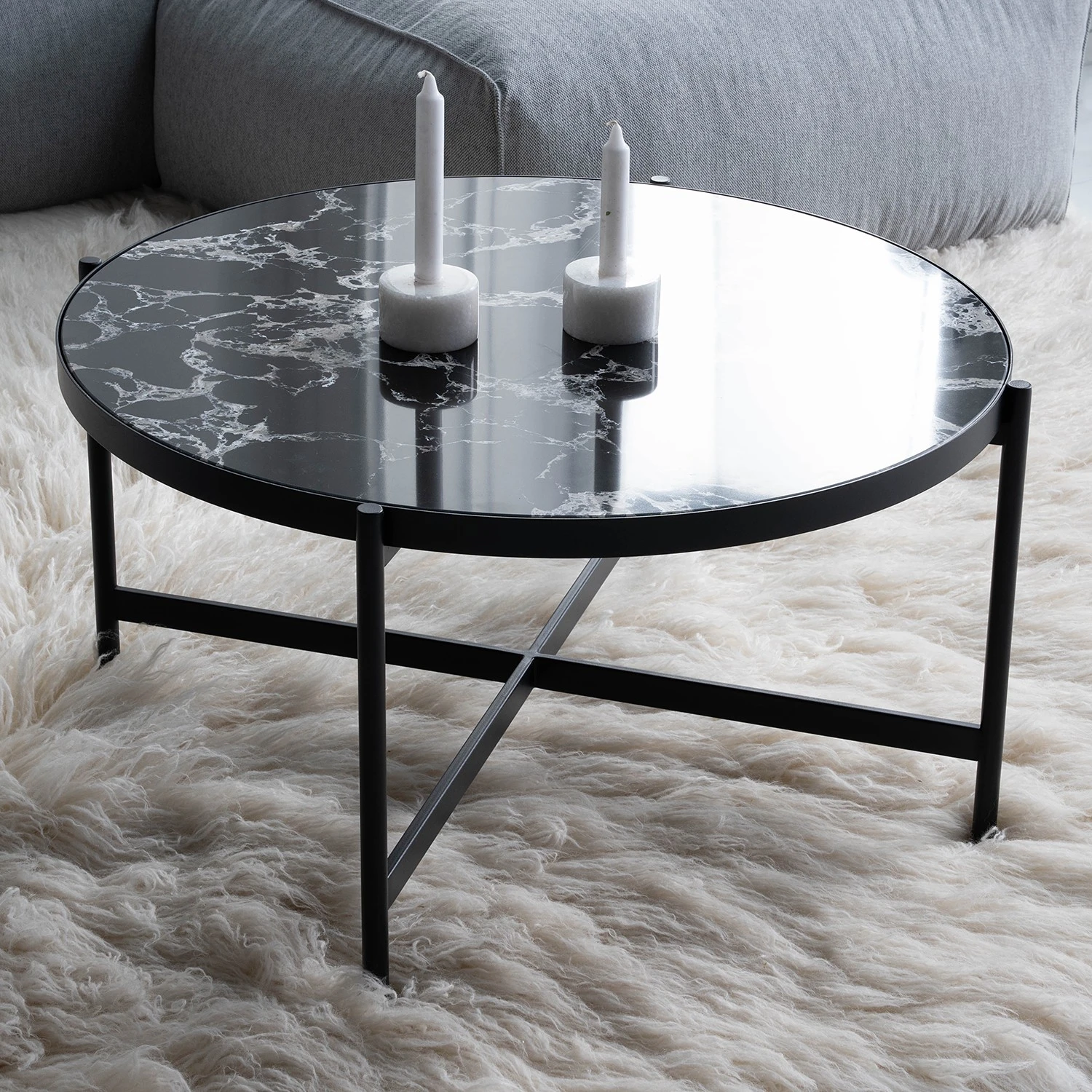 Studio Copenhagen Couchtisch Abee - Marmor Schwarz Dekor / Schwarz 3 Studio Copenhagen Couchtisch Abee - Marmor Schwarz Dekor / Schwarz – Bild 3