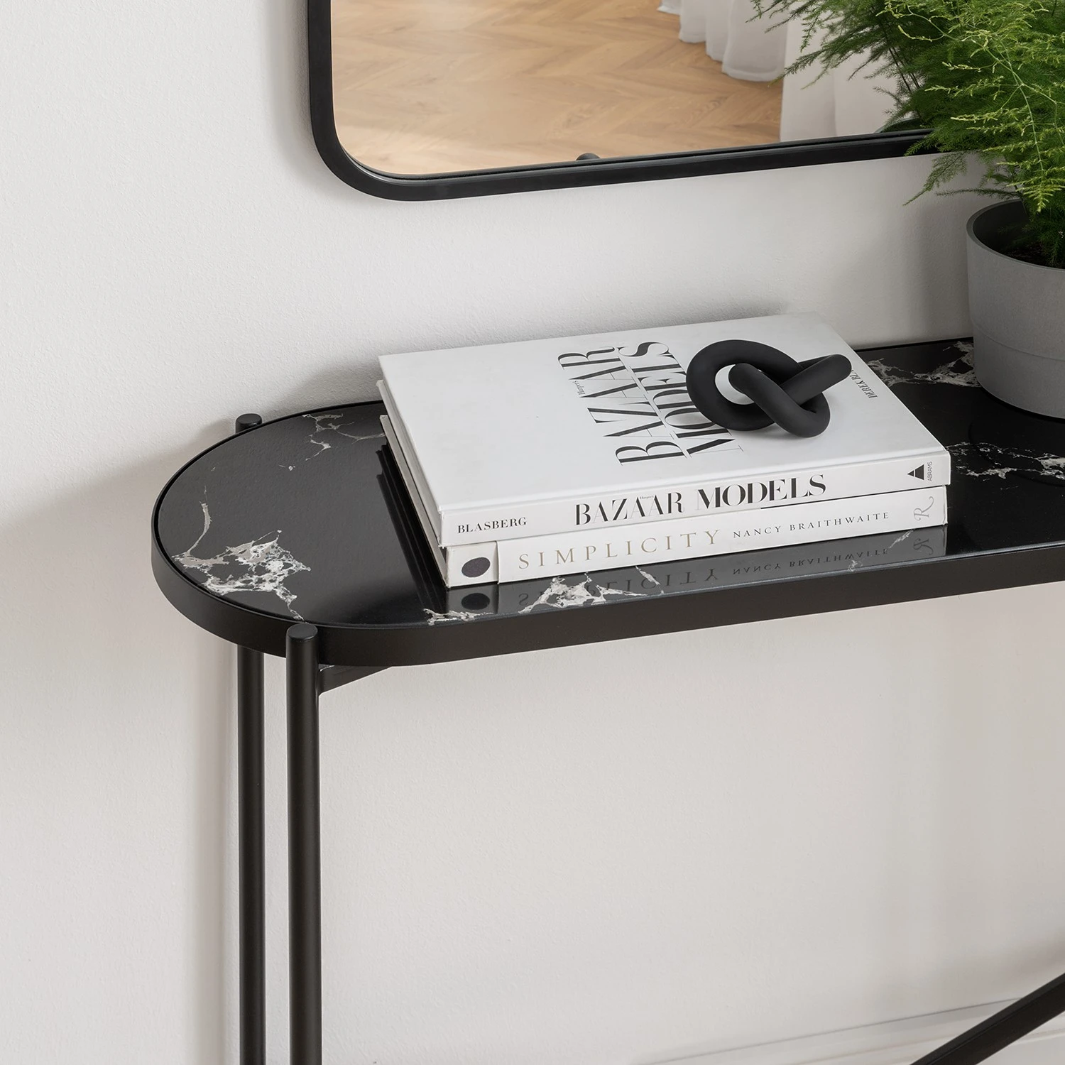 Studio Copenhagen Konsolentisch Abee - Marmor Schwarz Dekor / Schwarz 5 Studio Copenhagen Konsolentisch Abee - Marmor Schwarz Dekor / Schwarz – Bild 5