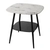 Red Living Beistelltisch Ladis - Glas / Metall - Marmor Weiß Dekor / Schwarz