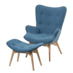 Mørteens Sessel Gimli - Webstoff / Esche massiv - Jeansblau -Wohnzimmermöbel boutique en ligne 1000273486 220420 045 DETAILS P000000001000273486