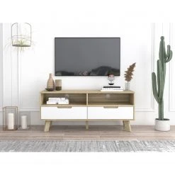 Norrwood TV-Lowboard Ibo - Weiß / Eiche Artisan Dekor -Wohnzimmermöbel boutique en ligne 1000273489 210615 13505800072 MOOD DETAILS P000000001000273489 mood