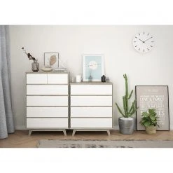 Norrwood Kommode Jano I - Weiß / Eiche Artisan Dekor -Wohnzimmermöbel boutique en ligne 1000273496 210615 13505600027 MOOD DETAILS P000000001000273496 mood