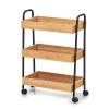 Zeller Beistellwagen Abrigada - Bambus / Metall - Natur / Schwarz - 50 x 28 x 70 cm
