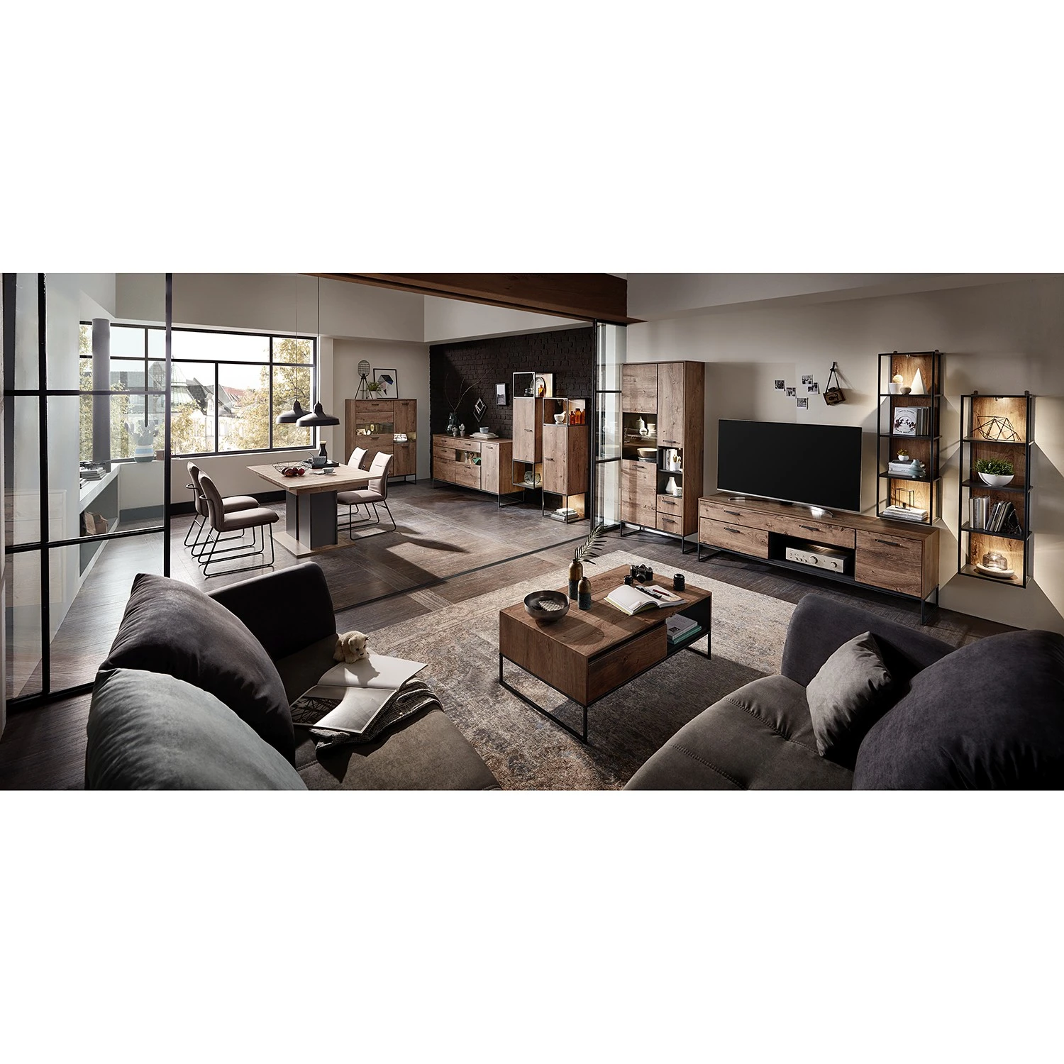 Red Living Sideboard Meevoo II - Eiche Rustikal Dekor / Graphit 3 Red Living Sideboard Meevoo II - Eiche Rustikal Dekor / Graphit – Bild 3