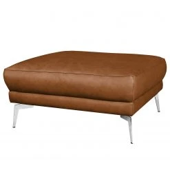 Loftscape Polsterhocker Kerman - Echtleder - Echtleder Nadra: Cognac - Chrom glänzend