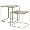 Red Living Beistelltisch Goon (2er-Set) - Metall - Antik Gold