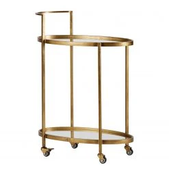 Red Living Servierwagen Durnal - Glas / Metall - Antik Gold