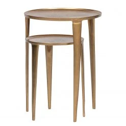 Red Living Beistelltisch Illo (2er-Set) - Metall - Antik Gold -Wohnzimmermöbel boutique en ligne 1000275665 210630 12481300287 DETAILS P000000001000275665