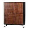 Red Living Highboard Dynk - Sheesham massiv - Sheesham / Schwarz