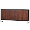 Red Living Sideboard Dynk - Sheesham massiv - Sheesham / Schwarz