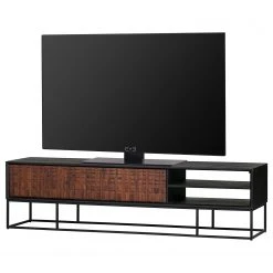 Red Living TV-Lowboard Dynk - Sheesham massiv - Sheesham / Schwarz