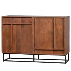 Red Living Kommode Borro II - Mango massiv / Metall - Mango / Schwarz