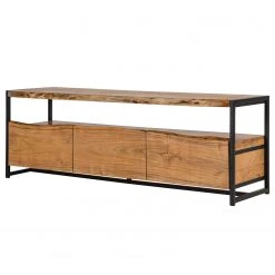 Ars manufacti TV-Lowboard Kaawo - Akazie massiv / Metall - Akazie / Schwarz