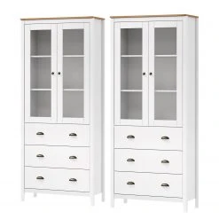 Maison Belfort Wohnkombination Rivery IV (2-teilig) - Kiefer massiv - Weiß