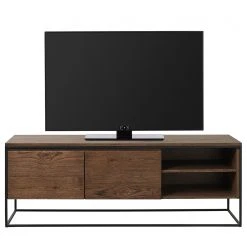 Red Living TV-Lowboard Ratho - Echtholzfurnier / Metall - Eiche Dunkel