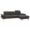 Loftscape Ecksofa Buin - Echtleder - Echtleder Canela: Anthrazit - Longchair davorstehend rechts