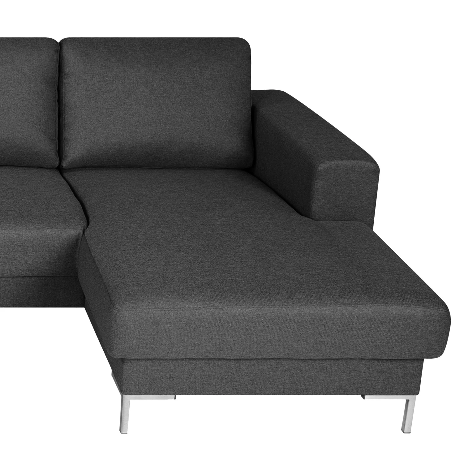 Fredriks Wohnlandschaft Summer Webstoff - Webstoff Mavie: Anthrazit - Longchair davorstehend rechts / Ottomane links 10 Fredriks Wohnlandschaft Summer Webstoff - Webstoff Mavie: Anthrazit - Longchair davorstehend rechts / Ottomane links – Bild 10