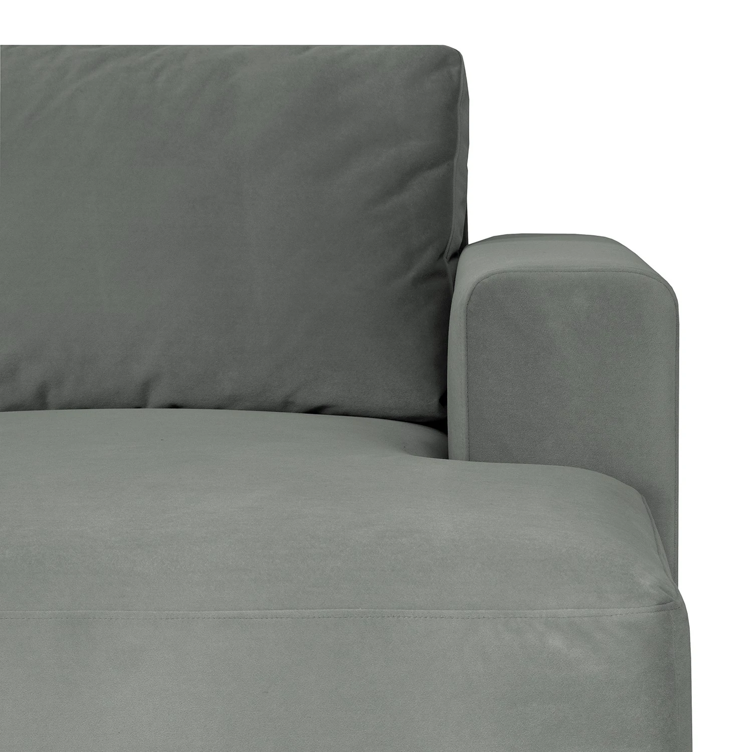 Fredriks Wohnlandschaft Summer Webstoff - Samt Vaia: Grau - Longchair davorstehend rechts / Ottomane links 6 Fredriks Wohnlandschaft Summer Webstoff - Samt Vaia: Grau - Longchair davorstehend rechts / Ottomane links – Bild 6