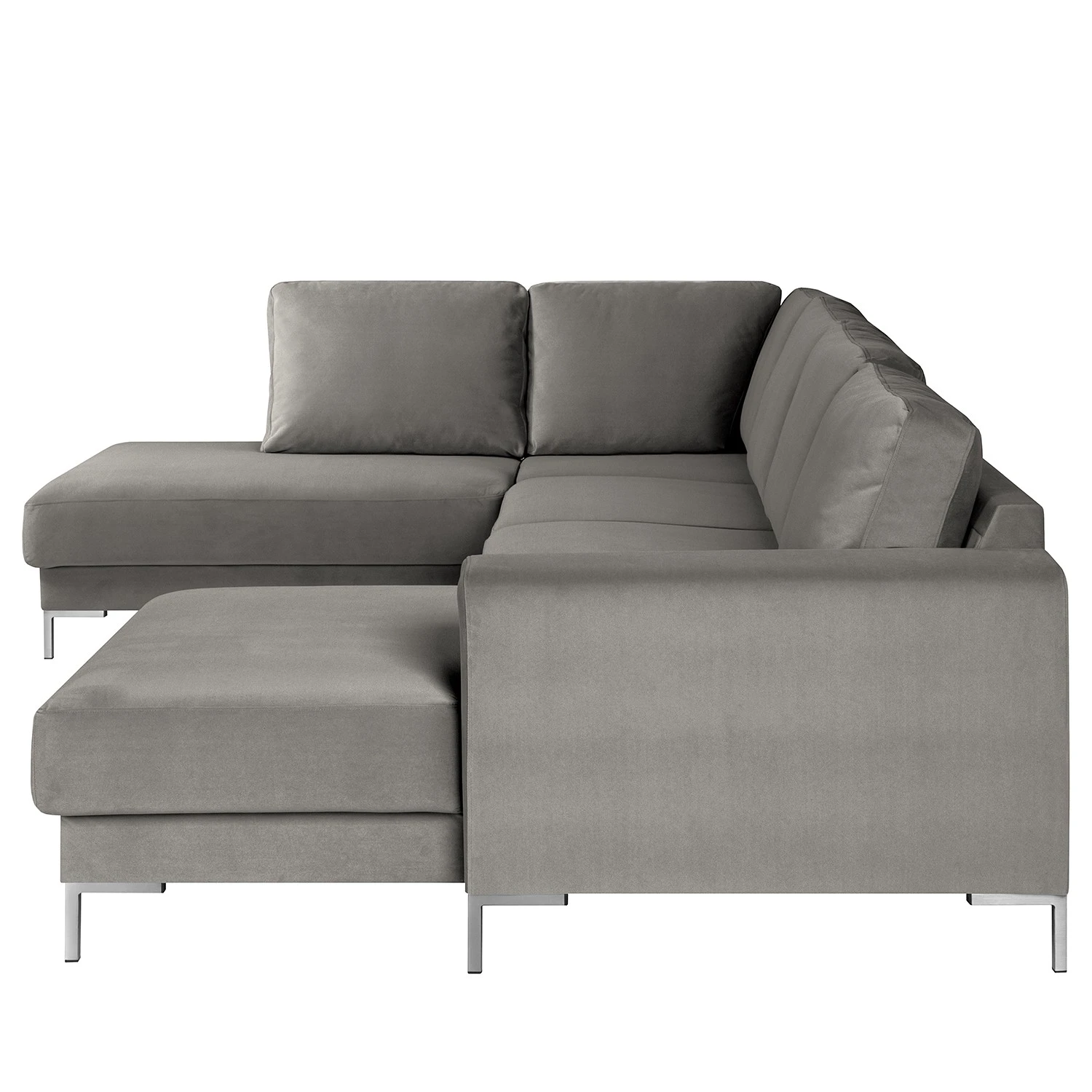 Fredriks Wohnlandschaft Summer Webstoff - Samt Vaia: Grau - Longchair davorstehend rechts / Ottomane links 13 Fredriks Wohnlandschaft Summer Webstoff - Samt Vaia: Grau - Longchair davorstehend rechts / Ottomane links – Bild 13