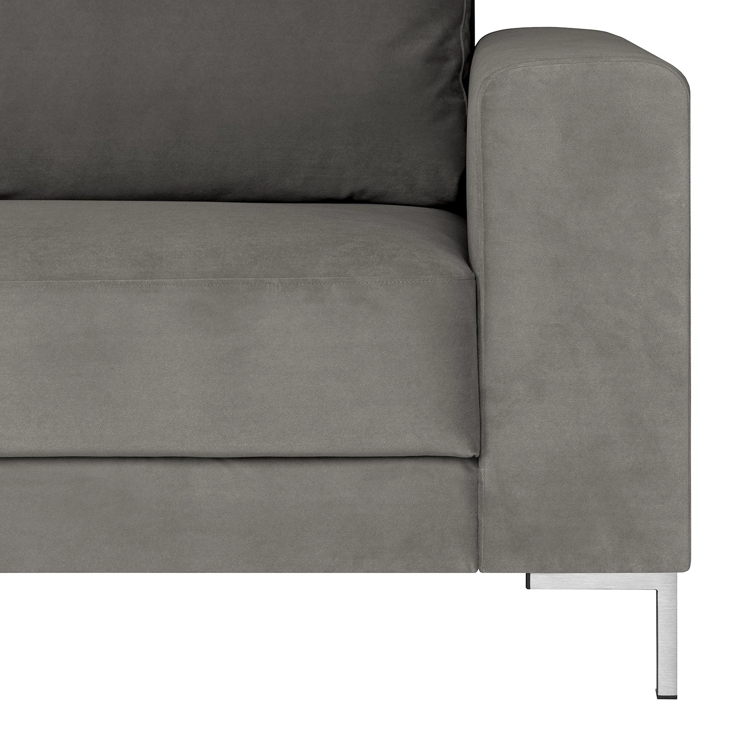 Fredriks Wohnlandschaft Summer Webstoff - Samt Vaia: Grau - Longchair davorstehend rechts / Ottomane links 22 Fredriks Wohnlandschaft Summer Webstoff - Samt Vaia: Grau - Longchair davorstehend rechts / Ottomane links – Bild 22