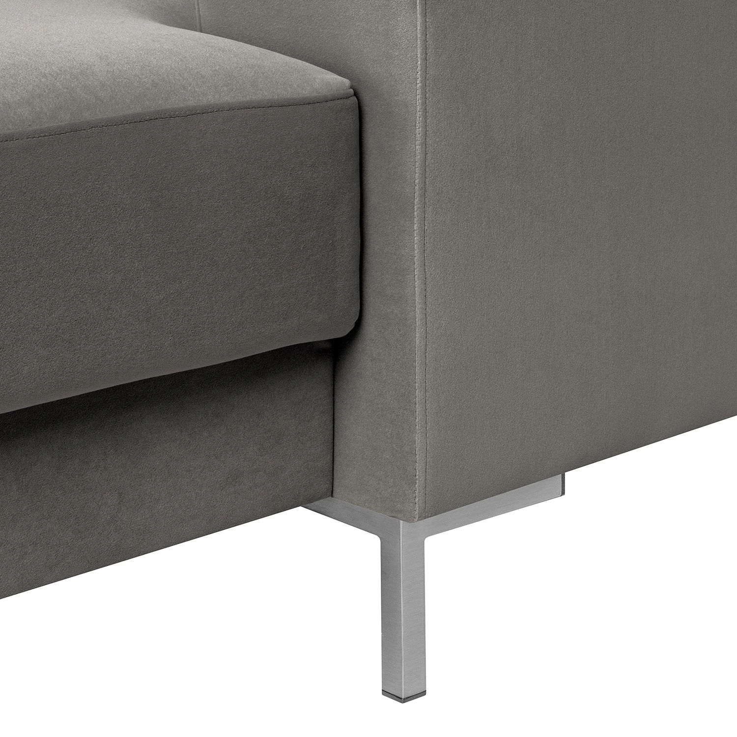 Fredriks Wohnlandschaft Summer Webstoff - Samt Vaia: Grau - Longchair davorstehend rechts / Ottomane links 23 Fredriks Wohnlandschaft Summer Webstoff - Samt Vaia: Grau - Longchair davorstehend rechts / Ottomane links – Bild 23