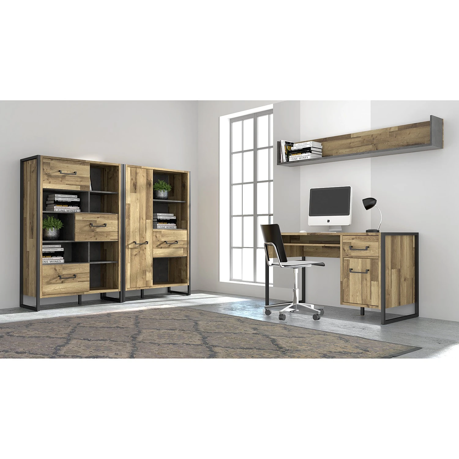 Ars manufacti Wandregal Voru - Eiche Stirling Dekor / Dunkelgrau 2 Ars manufacti Wandregal Voru - Eiche Stirling Dekor / Dunkelgrau – Bild 2