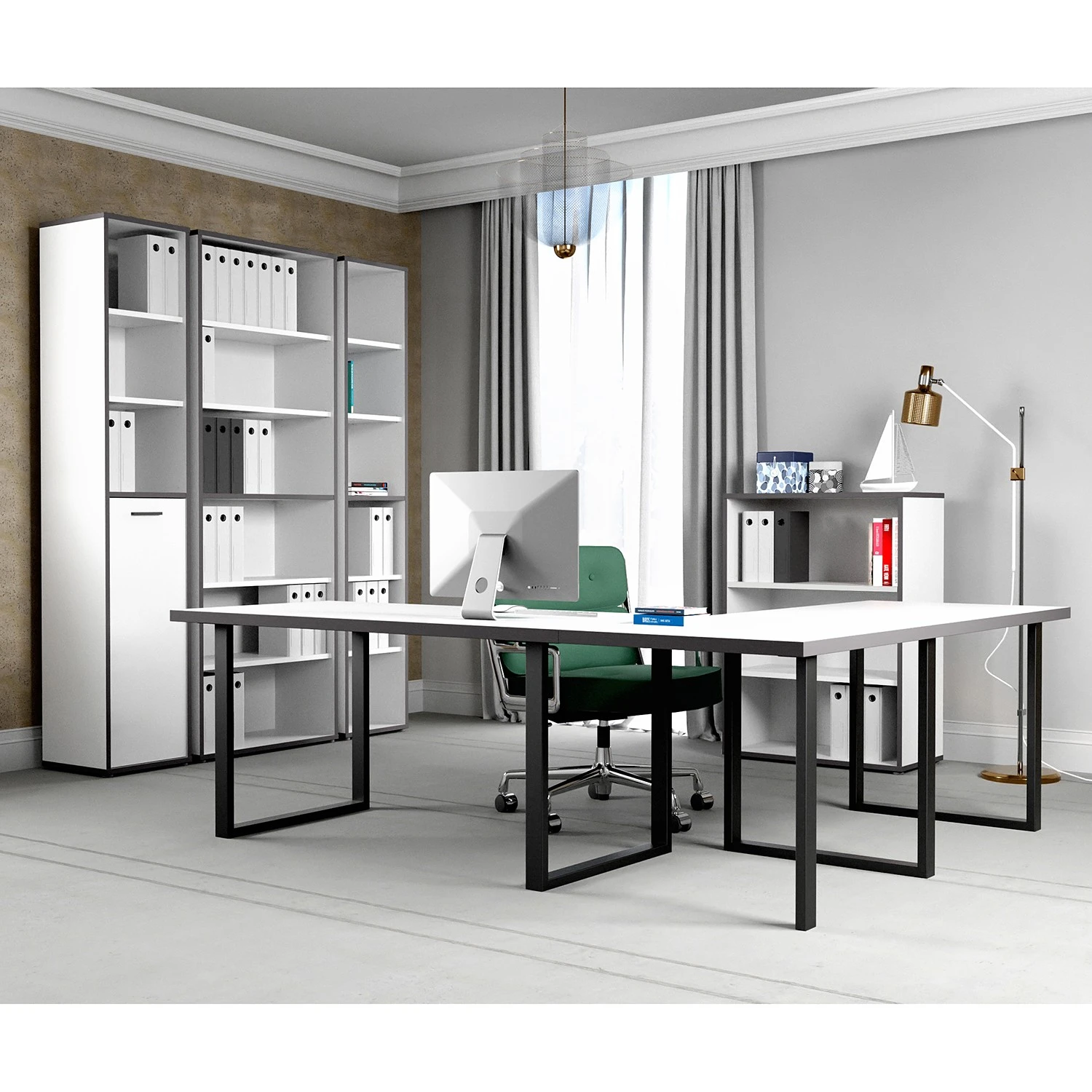 Fredriks Regal Kendrick II - Weiß / Grau 4 Fredriks Regal Kendrick II - Weiß / Grau – Bild 4