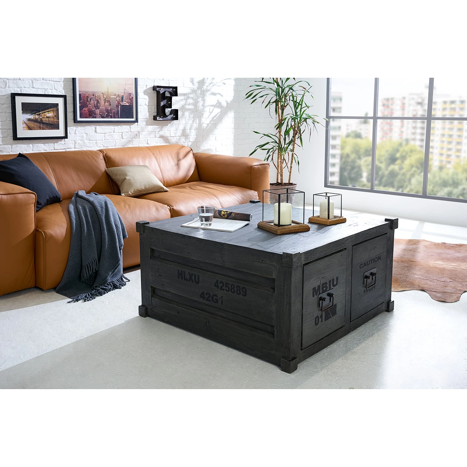 Wolf-Möbel Couchtisch Container I - Akazie Grau 2 Wolf-Möbel Couchtisch Container I - Akazie Grau – Bild 2