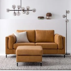 Studio Copenhagen 2-Sitzer Sofa COSO Classic+ - Echtleder Taru: Hellbraun - Schwarz -Wohnzimmermöbel boutique en ligne 1000281817 211007 130703000024 MOOD DETAILS P000000001000281817 mood