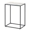 Loftscape Beistelltisch Rachel - Glas / Metall - Marmor Weiß Dekor / Schwarz