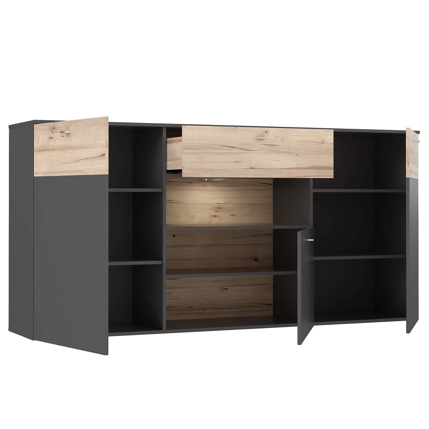 Loftscape Sideboard Corey - Inkl. Beleuchtung - Eiche Dekor / Grau 6 Loftscape Sideboard Corey - Inkl. Beleuchtung - Eiche Dekor / Grau – Bild 6