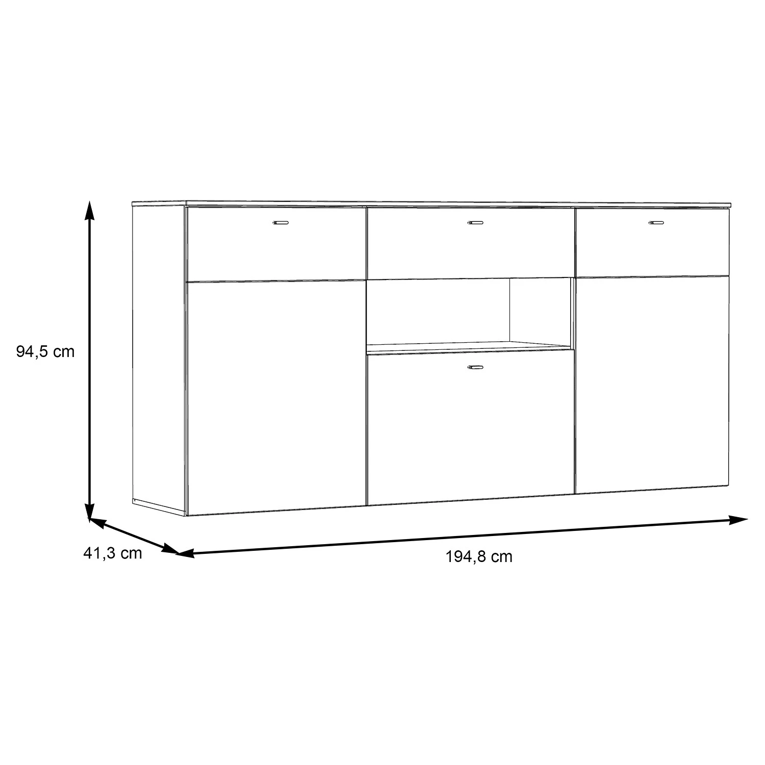 Loftscape Sideboard Corey - Inkl. Beleuchtung - Eiche Dekor / Grau 8 Loftscape Sideboard Corey - Inkl. Beleuchtung - Eiche Dekor / Grau – Bild 8