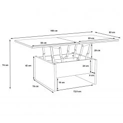 Loftscape Couchtisch Longtown - Eiche Sonoma Dekor -Wohnzimmermöbel boutique en ligne 1000282766 211124 133515000582 SKETCH DETAILS P000000001000282766 sketch