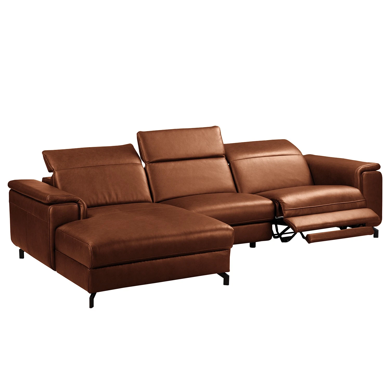 Ars manufacti Ecksofa Lagor - Echtleder - Echtleder Padme: Cognac - Longchair davorstehend links - Relaxfunktion 6 Ars manufacti Ecksofa Lagor - Echtleder - Echtleder Padme: Cognac - Longchair davorstehend links - Relaxfunktion – Bild 6