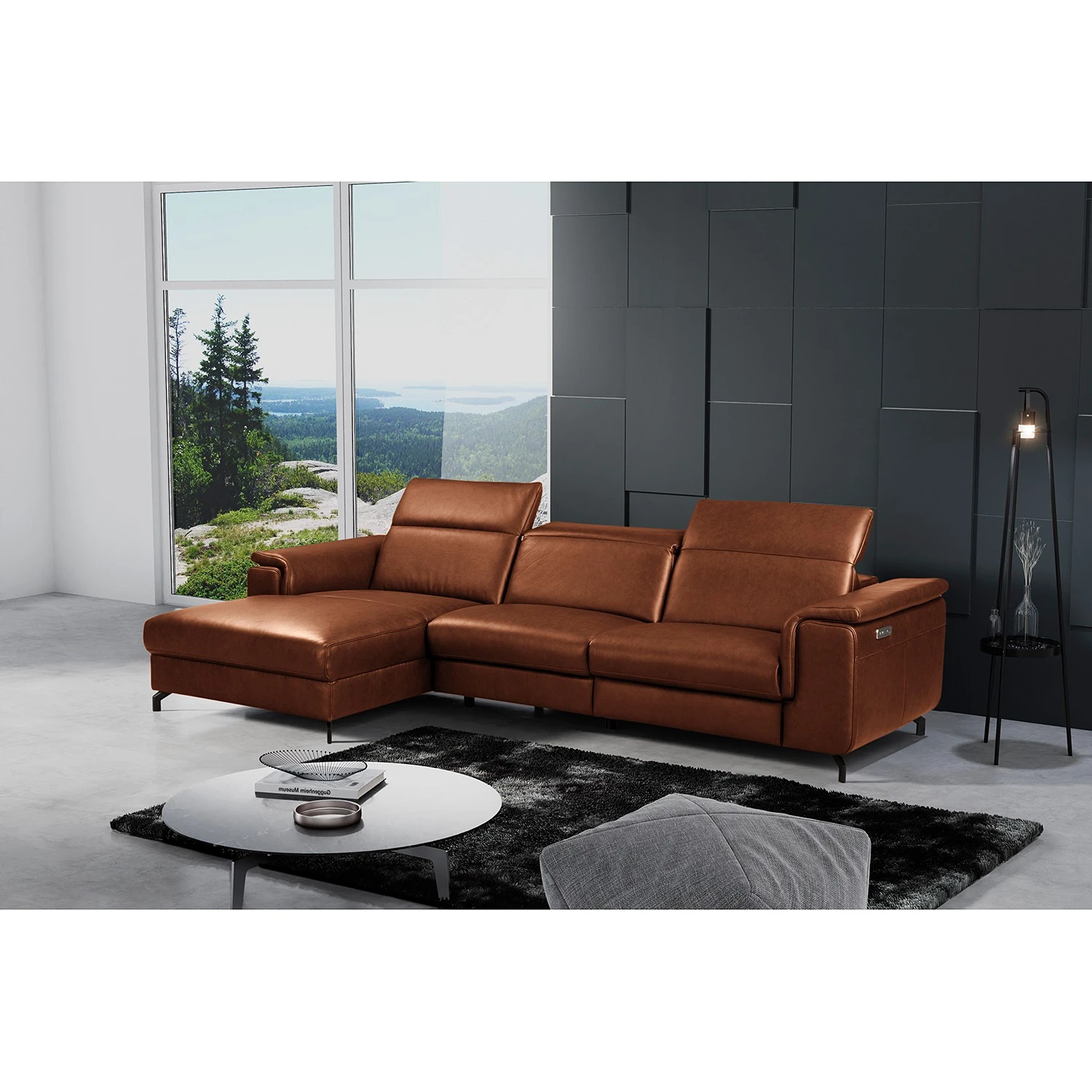 Ars manufacti Ecksofa Lagor - Echtleder - Echtleder Padme: Cognac - Longchair davorstehend links - Relaxfunktion 2 Ars manufacti Ecksofa Lagor - Echtleder - Echtleder Padme: Cognac - Longchair davorstehend links - Relaxfunktion – Bild 2