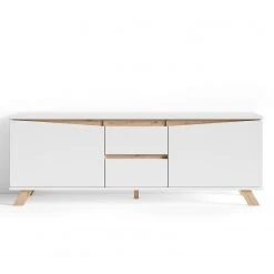 Norrwood TV-Lowboard Rautha - Matt Weiß / Eiche Dekor 9 Norrwood TV-Lowboard Rautha - Matt Weiß / Eiche Dekor -Wohnzimmermöbel boutique en ligne 1000283862 210805 14244200264 DETAILS P000000001000283862