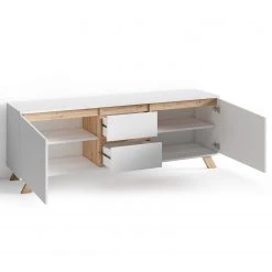 Norrwood TV-Lowboard Rautha - Matt Weiß / Eiche Dekor 10 Norrwood TV-Lowboard Rautha - Matt Weiß / Eiche Dekor -Wohnzimmermöbel boutique en ligne 1000283862 210805 14244200265 DETAILS P000000001000283862