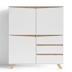 Norrwood Highboard Rautha - Matt Weiß / Eiche Dekor -Wohnzimmermöbel boutique en ligne 1000283874 210805 14244700378 DETAILS P000000001000283874