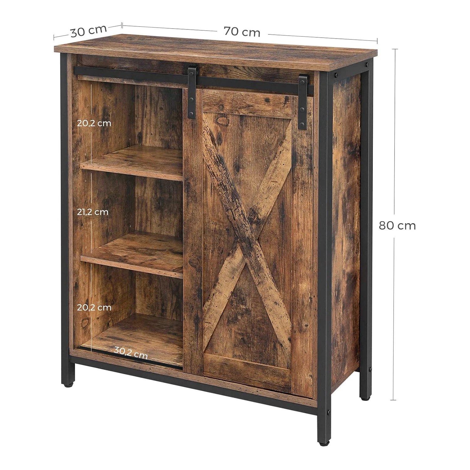 Red Living Kommode Hazlet III - Braun / Schwarz 7 Red Living Kommode Hazlet III - Braun / Schwarz – Bild 7