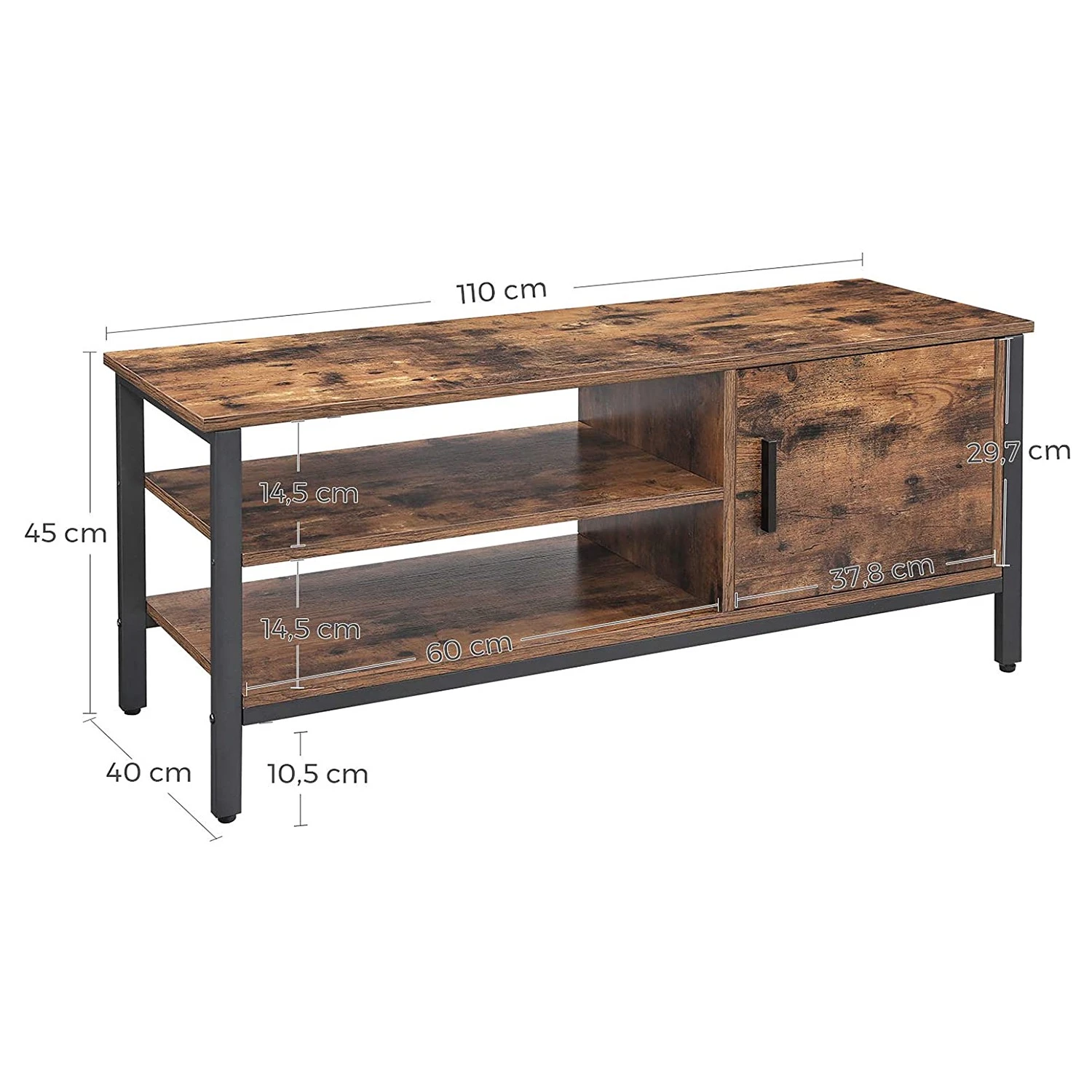 Red Living TV-Lowboard Brillac - Braun / Schwarz 7 Red Living TV-Lowboard Brillac - Braun / Schwarz – Bild 7