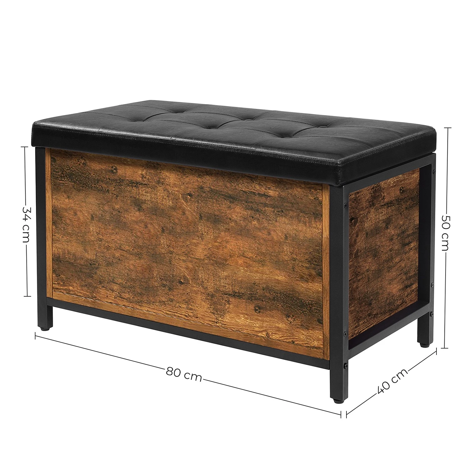 Red Living Garderobenbank Ennis - Kunstleder / Metall - Braun 4 Red Living Garderobenbank Ennis - Kunstleder / Metall - Braun – Bild 4