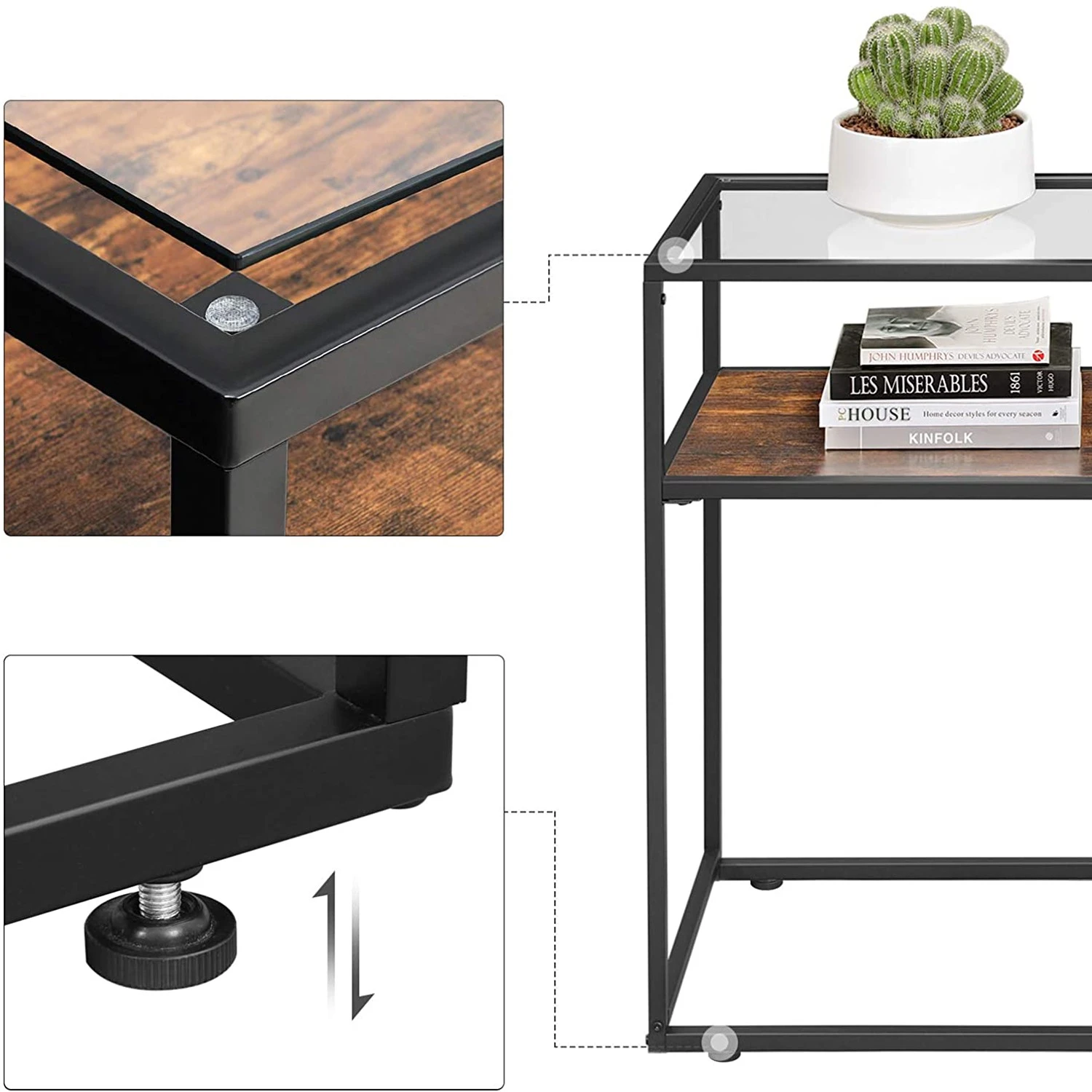 Red Living Konsolentisch Cottage Hill - Glas / Metall - Braun / Schwarz 4 Red Living Konsolentisch Cottage Hill - Glas / Metall - Braun / Schwarz – Bild 4