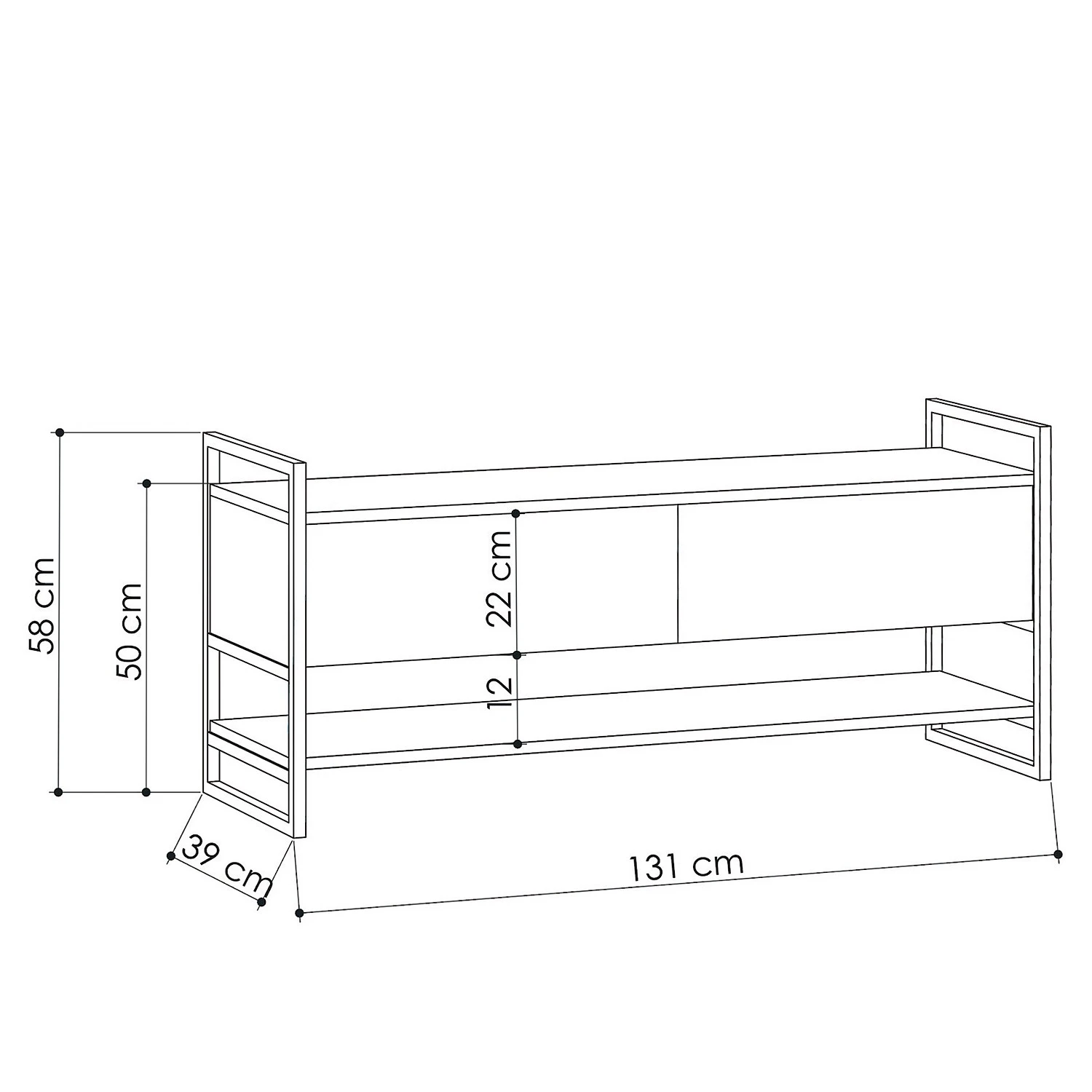 Red Living TV-Lowboard Montone - Metall - Eiche Dekor / Schwarz 4 Red Living TV-Lowboard Montone - Metall - Eiche Dekor / Schwarz – Bild 4